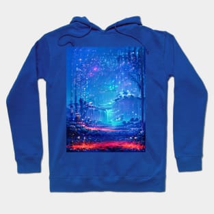 Blue forest night Hoodie